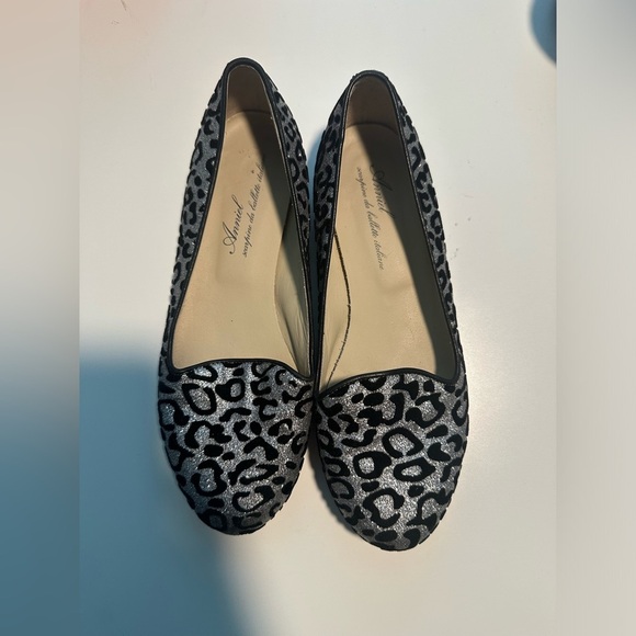 anniel cheetah print Silver And Black loafers Size 36 - Picture 1 of 4